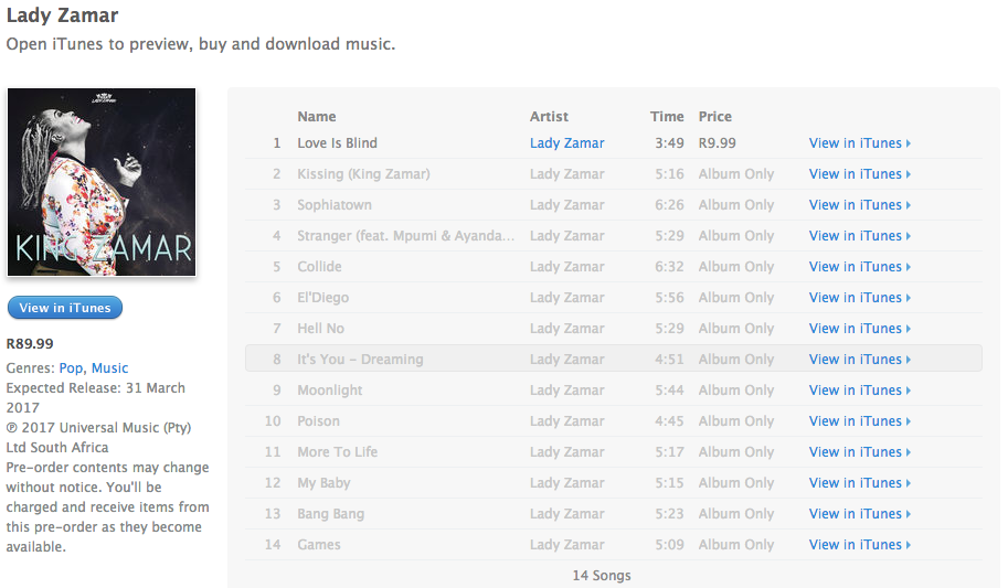 Lady Zamar's 'King Zamar' Now Available For Pre-Order On iTunes