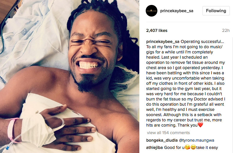 Prince Kaybee Recovering Well After A Medical Operation